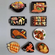 magnetic sticker mini magnet [BBQ Gourmet Refrigerator Stickers] Mutton Kebab Kebab Decoration Resin