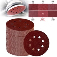 5 inch round sand paper disc 125mm 5" kretekan 8 holes