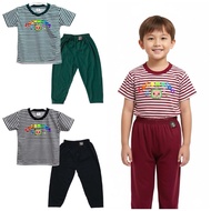 KATUN YEYA - KIDS' STRIPE CP SET DTF/PRINT COCO/C0C0MELON CASUAL COMBED COTTON MATERIAL