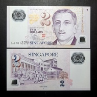 UANG ASING POLYMER 2 DOLLAR SINGAPORE 2017 - GRESS UNC