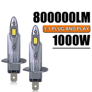 2PCS H1 LED Lamps 800000LM 1000W Car Lights 16PCS 8054 CSP 6500K White H1 Bulb T10 Lamp STG 1:1 Mini