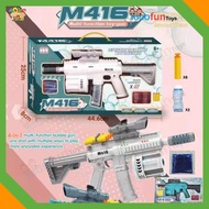 Pistol Mainan Tembakan Bubble Gun M416 4in1 Peluru Busa & Peluru Gel Air ada Lampu & Suara