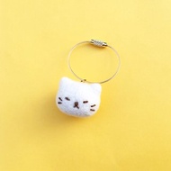羊毛氈 貓咪糰子鑰匙圈 包包掛飾 黑貓 白貓