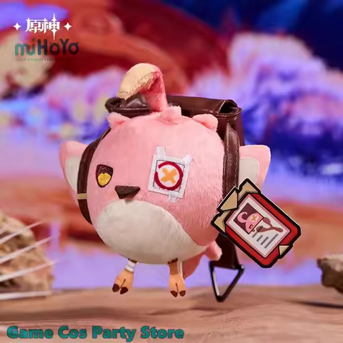 [Genuine] Game Genshin Impact Cosplay Diy Accessories Cacucu Pink Plush Sound Pendant Ifa Keychain M