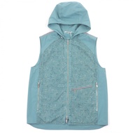 全新愛馬仕H標誌印花雙面連帽尼龍背心/馬甲，土耳其藍，44碼，義大利製造，男款