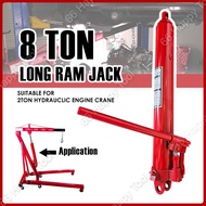 8 TON Long Ram Jack Hydraulic Jack 2 Ton Engine Crane Garage Automotive Vehicle Tool Pump Kereta Kenderaan Jek