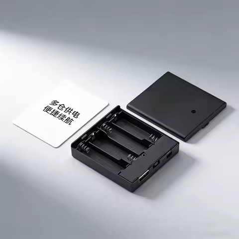 4xAA Battery Holder with USB Socket&Switch Converts to 5V DC Power Bank Portable Power Box for Small
