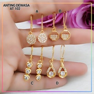 Anting xuping anting dewasa jurai permata love panjang lapis emas 