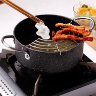Japanese Anti-Stick Stone Fryer, Oil-Saving, Grease Drain Rack - For Induction Hob, Gas Stove, Infrared Stove