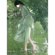D2G Green Plain Elegant Hanfu - Women's Traditional Chinese Dress 48,000 Pieces Collection