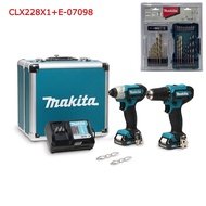 MAKITA ชุดสว่านกระแทกไร้สาย CLX228X1 COMBO KIT HP333DZ+TD110DZ+BOX 12V MAX CLX228X1 เจาะงาน เหล็ก ไม้ ปูน