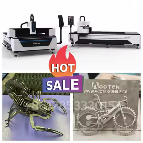 New Design Fiber Laser Cutting Machine AccTek 1530 Metal Plate CNC Laser Cut 1500W 3000W