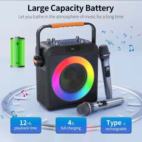 JYX T19 High Power Karaoke Bluetooth Speaker Music Rhythm Light 360-Degree Stereo Surround Wireless 