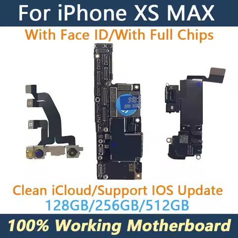 100% Working Free Clean iCloud For iPhone Xs Max Motherboard With Face ID Unlocked Logic Board IOS S