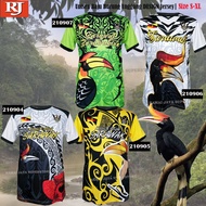 Unisex Baju Batik Jersey Sarawakian Sarawak Design Tshirt Burung enggang Design  | Size S-XL