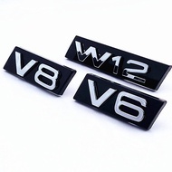 Suitable for Audi A6 A8A4 A3 A7 AA Q3 Modified V8 V6 W12 Mesh Logo Car Logo Car Sticker