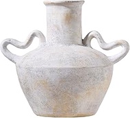 KensTro Beige Ceramic Rustic Farmhouse Boho Stoneware Vase with Handles,7.5 '' Tall – Vintage Modern