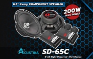 Acustika AK SD-65C 6.5″ : 2 WAY COMPONENT SET 200W MAXPOWER Acustika 2 Way Packeged Component Set.  ลำโพงรถยนต์ เครื่องเสียงติดรถยนต์ Speaker Amplifier &amp; Car Audio. สินค้าพร้อมส่ง