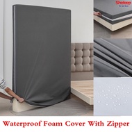Waterproof Foam Cover With Long Zipper Fully Mattress Cover 2/4/6Inches Thickness Mattress Protector