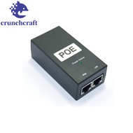 CRUNCHCRAFT​ POE Power Injector, 24V/48V 0.5A 100Mbps POE Power Supply, POE Device Desktop Output 48