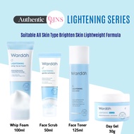 Wardah Lightening Face Series Whip Facial Foam100ml  Gentle Exfoliator 50ml Face Toner 125ml Day Gel