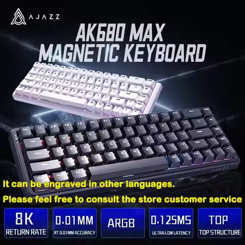 AJAZZ AK680 MAX 8K/1K 0.01mm Custom Mechanical Keyboard RGB Wired/wireless Gaming Quick Trigger Magn