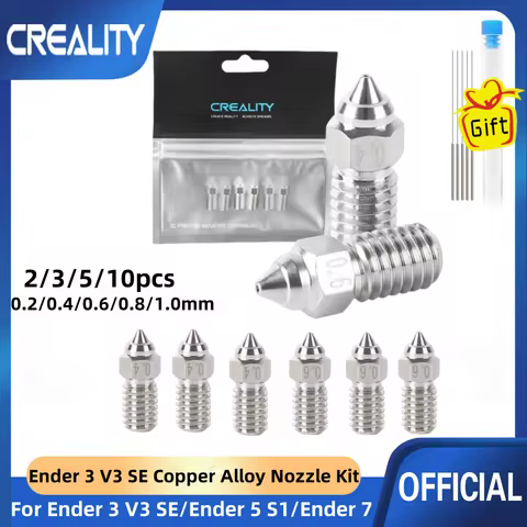 Creality Ender 3 V3 SE Copper Alloy Nozzle Kit,for Ender 3 V3 SE,Ender 5 S1,Ender7 3D Printer,Nickel