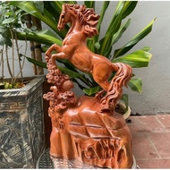 Statue of a horse with a pine base from 30cm to 50cm high in rosewood and stone