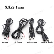 Black 5.5x2.1mm DC Cord Wire Male to male Female Power 2 wire pin 20awg 22awg extend connector Cable