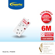 PowerPac Extension Socket Extension Cord, Power Cord, Power Extension 1 way 6 meter. (PP6881N)