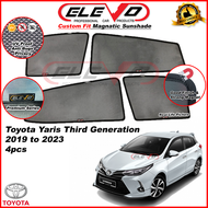 ELEVO Toyota Yaris 2019 to 2023 Magnetic Custom Fit Sunshade Magnet Shade Sun Protection 4pcs