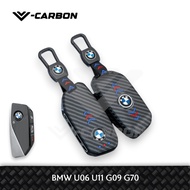V-Carbon ABS Key Cover Casing Kunci bmw 2 Series Active Tourer U06 / U11 X1 / G09 XM / G60 5 Series 