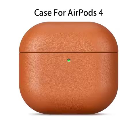 Genuine Leather Case for AirPods 4 Luxury Real Skin Protective Cover for AirPods 4 Black Brown Coffe
