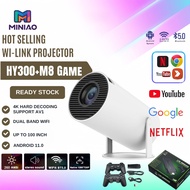 HY300 Portable Projector 4K HD Android 11.0 5GWiFi+M8 20000+Gaming Console Smart Projector