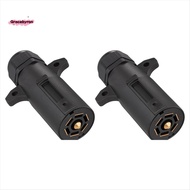 7 Pin Trailer Plug Waterproof, Round RV-Style 7 Way Trailer Plug, Detachable 7 Pin Trailer Connector