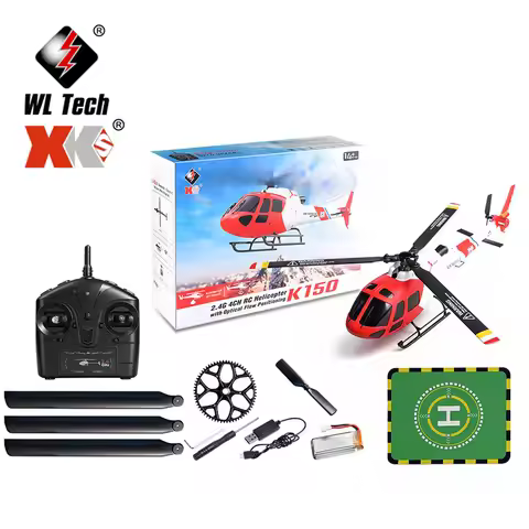 2026 WLToys K150 RC Helicopter 4CH Flybarless AS350 Air Rescue RC Model With Altitude Hold Optical F