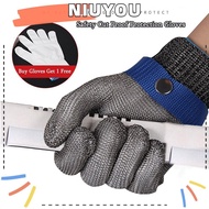 NIUYOU Protection Gloves Hand Protection Work Mesh Butcher Mittens Stab Resistant Glove