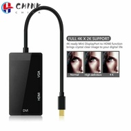 CHINK DP to HDMI/DVI/VGA Converter, Display Port Mini 3 in 1 Converter, High Quality 1080P Cable For Computer Adapter Cable Suitable For 4k Laptops And Desktops