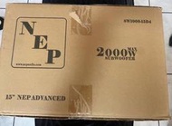 NEP 15吋頂級重低音喇叭鋁盆架雙音圈磁鋼雙彈波2000瓦