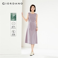 GIORDANO WOMEN Crewneck sleeveless pleated dress 05465340