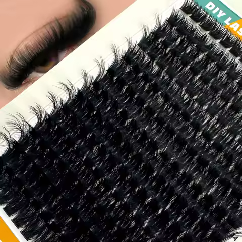 HBZGTLAD 80D-150D 5D Fluffy Eyelash Clusters 8-16mm Mix Tray Wispy Individual Lashes Extensions DIY 