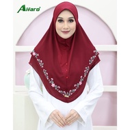 Size L XL - alfaro sulam batu tudung sarung chiffon instant berdagu