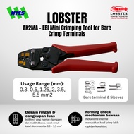 LOBSTER AK2MA EBI Mini Crimping Tool for Bare Crimp Terminals 0.3mm 0.5, 1.25, 2, 3.5, 5.5mm Crimpin