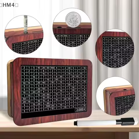 〔HM4〕1000/2000/3000/5000/10000 Euro Money Box Wooden Piggy Bank With Reusable Money Box With Saving 