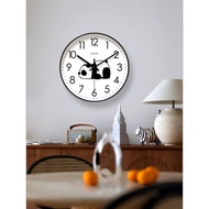 jam dinding wall clock Yipla 6702 Panda Wall Clock Cute Pet Animal Clock Household Living Room Clock