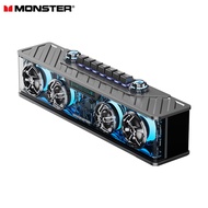 Monster G06 ลมกล ลำโพงบลูทูธ ลำโพงคอมพิวเตอร์ ซับวูฟเฟอร์ HIFI เอฟเฟกต์คุณภาพเสียงรอบทิศทางสุด LED เ