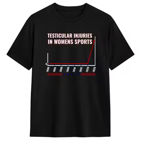 Funny Testicular Injuries In Womens Sports Quote T-Shirt Vintage Cotton Tees O Neck Short Sleeve T S