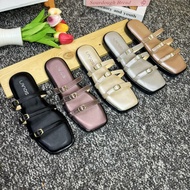 KALAYAK.ID - MONALISA Women's Platform Strap Sandals with 3 Buckles, 3cm Heel Available in Sizes 37 