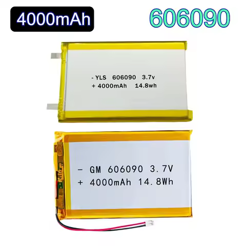 606090 Li Ion Battery 3.7V 4000mAh Li-Polymer Li LiPo Battery PH 2.0mm for MP4 Smart Speakers Smart 