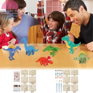 Wood 3D Dinosaur Coloring Puzzles Cute 3D Dinosaur Puzzles DIY Painting Set for Kids SHOPCYC9730